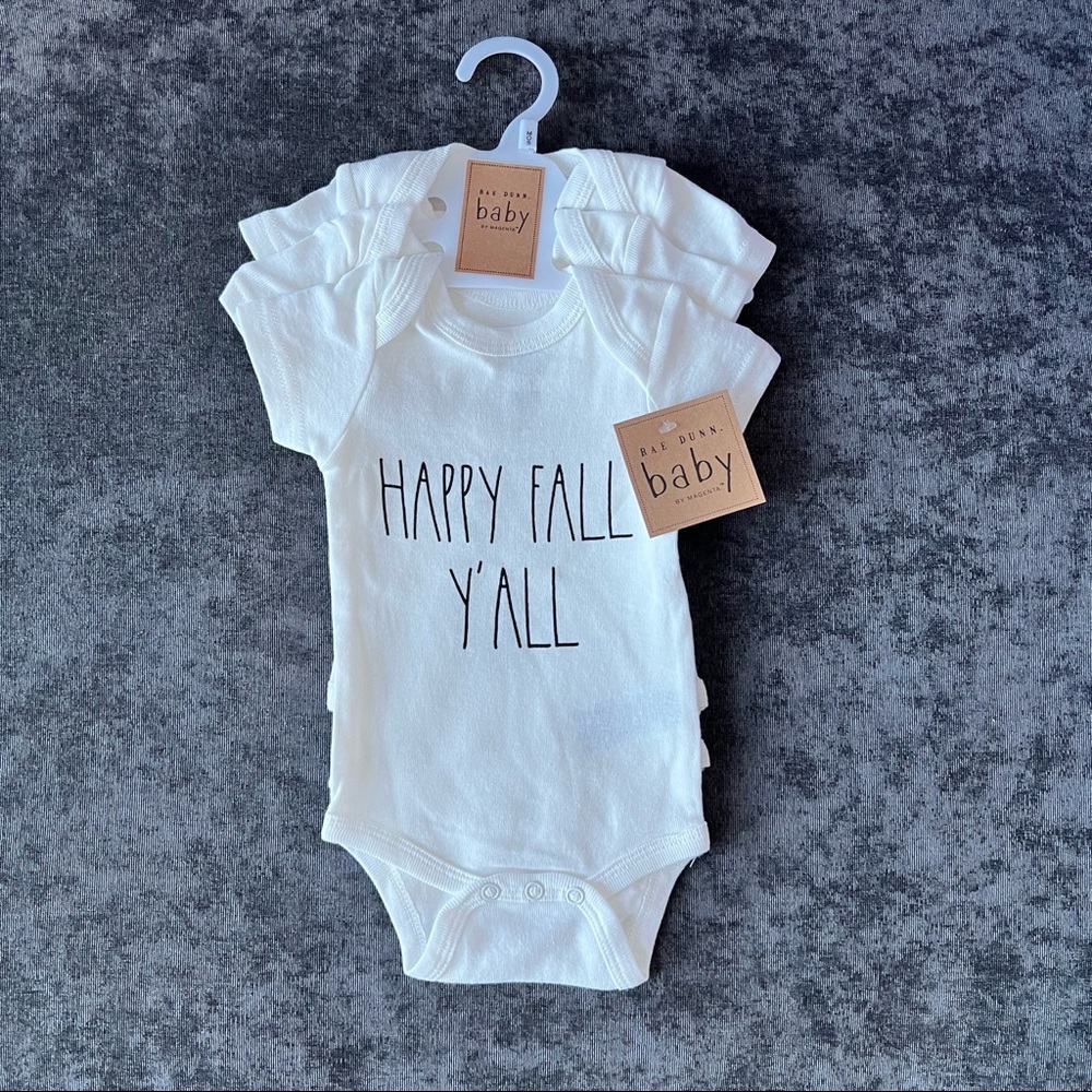 NWT Rae Dunn Fall Short Sleeve Onesies